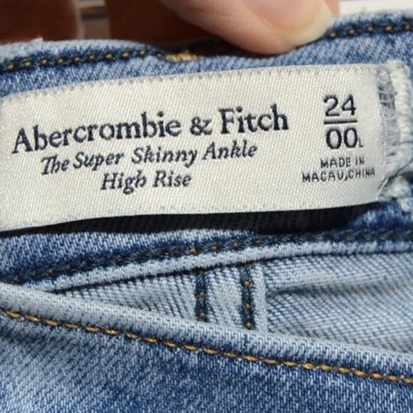 Abercrombie & Fitch Super Skinny Ankle High Rise Jeans Size 24/00 - Picture 5 of 6